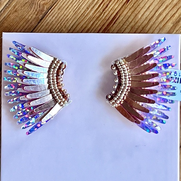 🌺🎉HP🎉🌺 NWT Mignonne Gavigan Mini Madeline Earrings Rose Gold Glitter - Picture 11 of 16